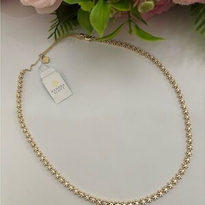NWT Kendra Scott Nydia strand necklace in gold White CZ
